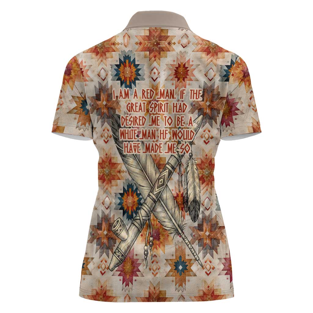 Sitting Bull Portrait Women Polo Shirt Native American Tipi with Feathers and Spears Indigenous Pride - Wonder Print Shop