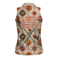 Sitting Bull Portrait Women Sleeveless Polo Shirt Native American Tipi with Feathers and Spears Indigenous Pride - Wonder Print Shop
