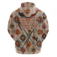 Sitting Bull Portrait Zip Hoodie Native American Tipi with Feathers and Spears Indigenous Pride - Wonder Print Shop
