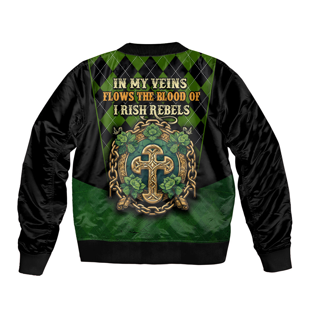In My Veins Flows The Blood Of Irish Rebels Bomber Jacket - Wonder Print Shop