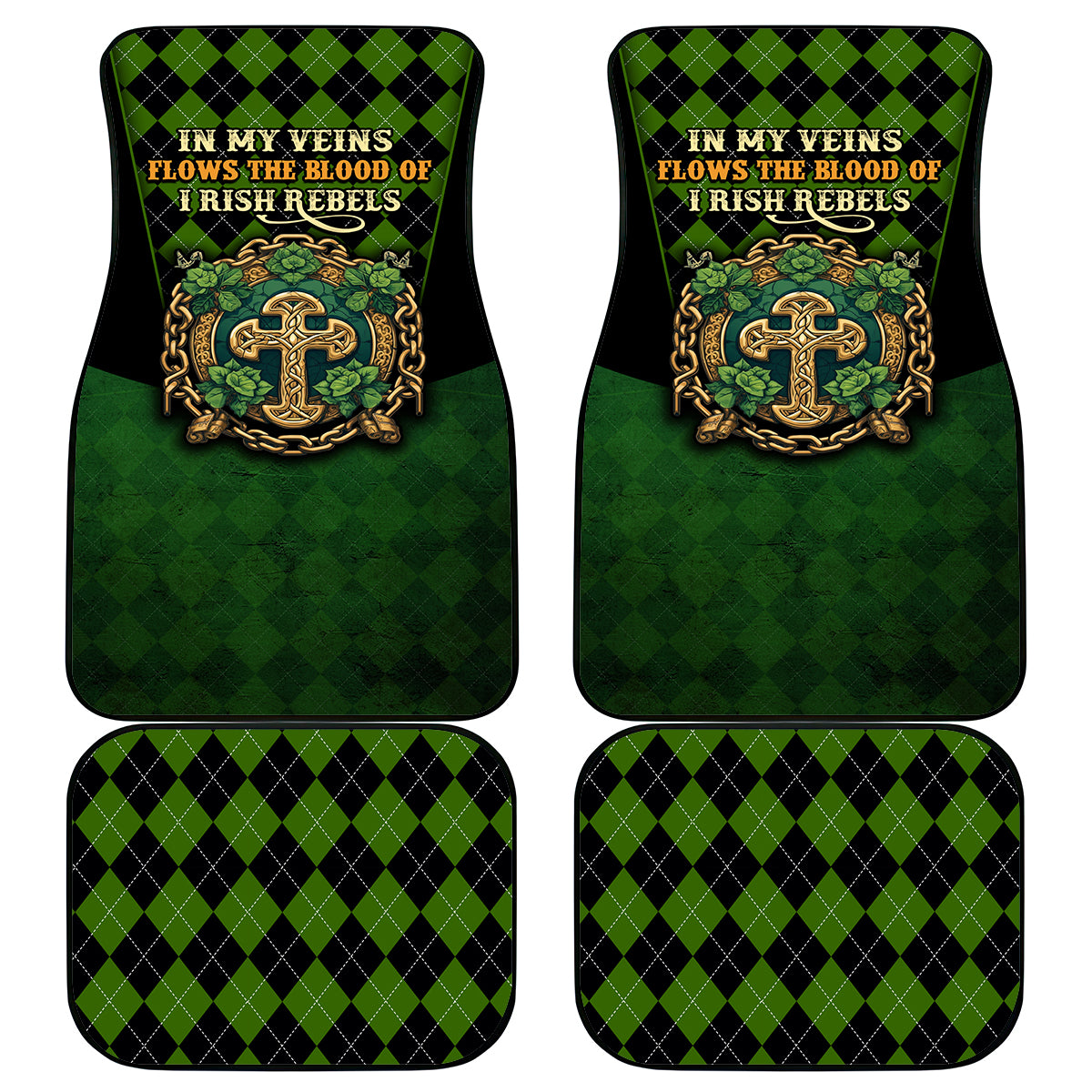 In My Veins Flows The Blood Of Irish Rebels Car Mats - Wonder Print Shop