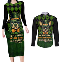 In My Veins Flows The Blood Of Irish Rebels Couples Matching Long Sleeve Bodycon Dress and Long Sleeve Button Shirt - Wonder Print Shop