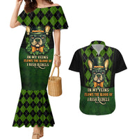 In My Veins Flows The Blood Of Irish Rebels Couples Matching Mermaid Dress and Hawaiian Shirt - Wonder Print Shop