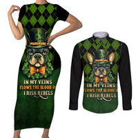 In My Veins Flows The Blood Of Irish Rebels Couples Matching Short Sleeve Bodycon Dress and Long Sleeve Button Shirt - Wonder Print Shop