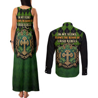 In My Veins Flows The Blood Of Irish Rebels Couples Matching Tank Maxi Dress and Long Sleeve Button Shirt - Wonder Print Shop