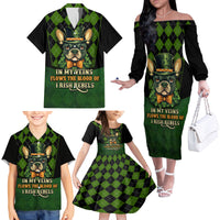 In My Veins Flows The Blood Of Irish Rebels Family Matching Off Shoulder Long Sleeve Dress and Hawaiian Shirt - Wonder Print Shop
