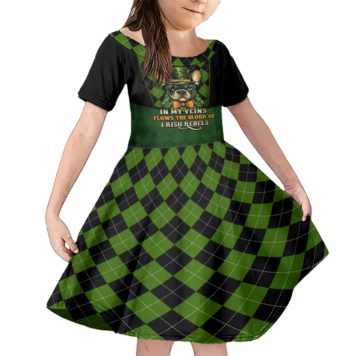 In My Veins Flows The Blood Of Irish Rebels Family Matching Short Sleeve Bodycon Dress and Hawaiian Shirt - Wonder Print Shop