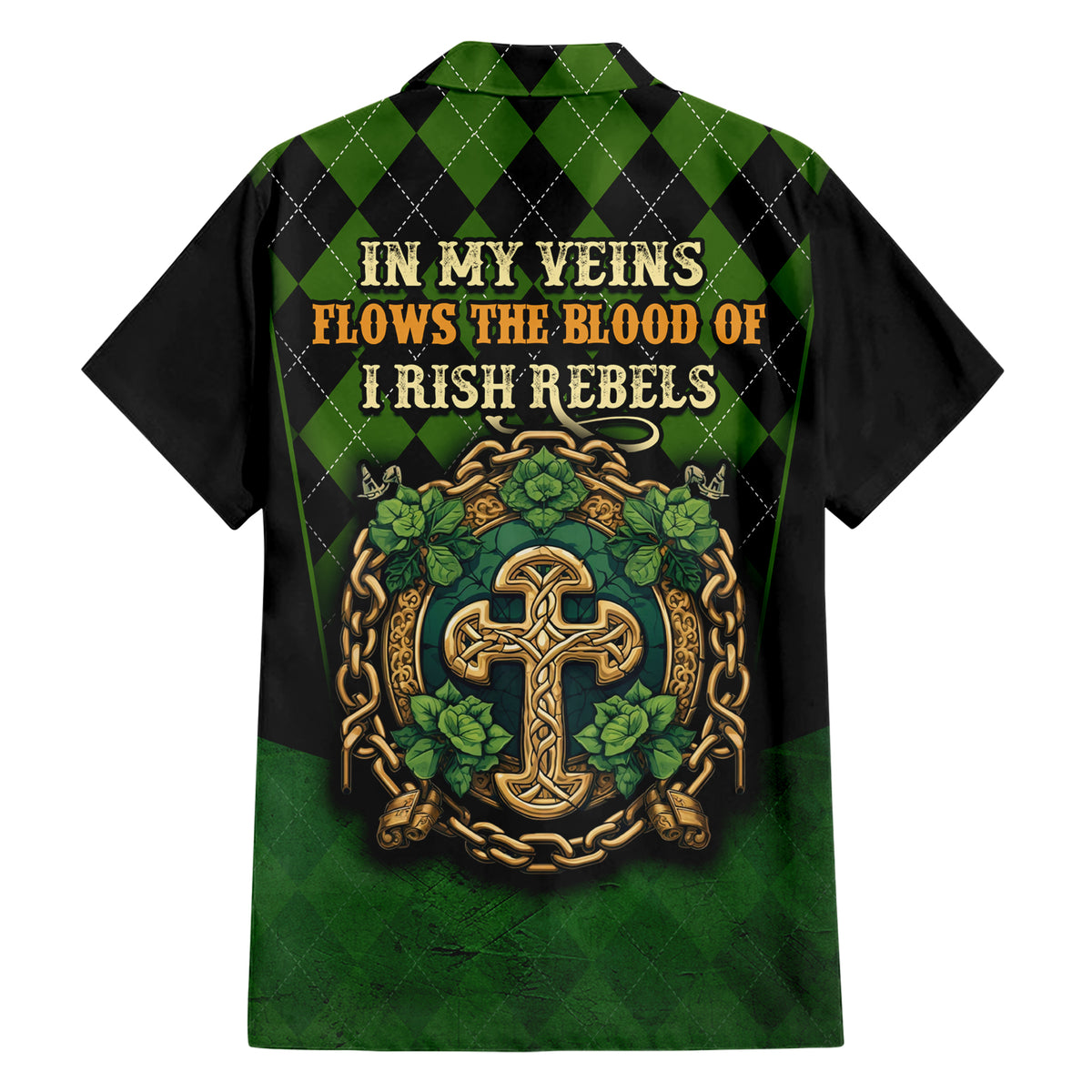In My Veins Flows The Blood Of Irish Rebels Family Matching Short Sleeve Bodycon Dress and Hawaiian Shirt - Wonder Print Shop