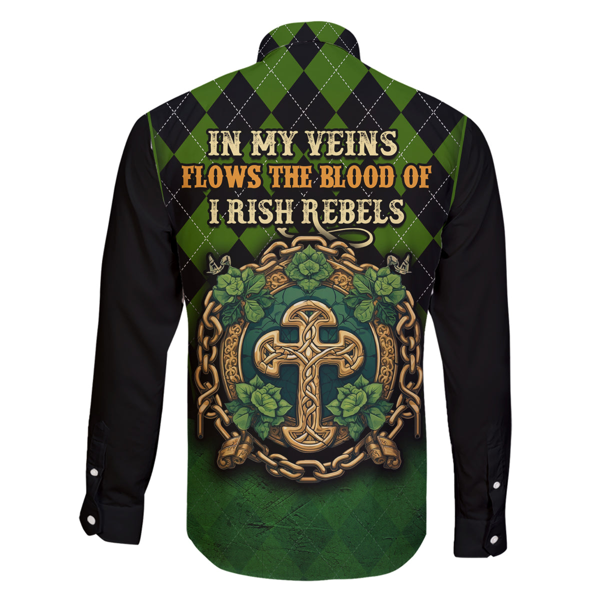In My Veins Flows The Blood Of Irish Rebels Family Matching Short Sleeve Bodycon Dress and Hawaiian Shirt - Wonder Print Shop