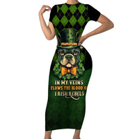 In My Veins Flows The Blood Of Irish Rebels Family Matching Short Sleeve Bodycon Dress and Hawaiian Shirt - Wonder Print Shop