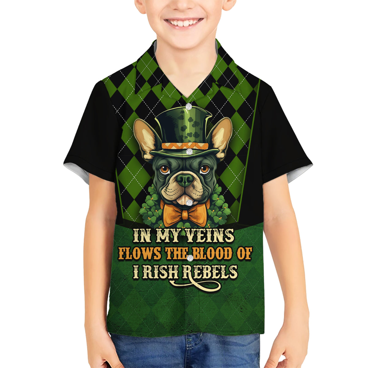 In My Veins Flows The Blood Of Irish Rebels Family Matching Short Sleeve Bodycon Dress and Hawaiian Shirt - Wonder Print Shop