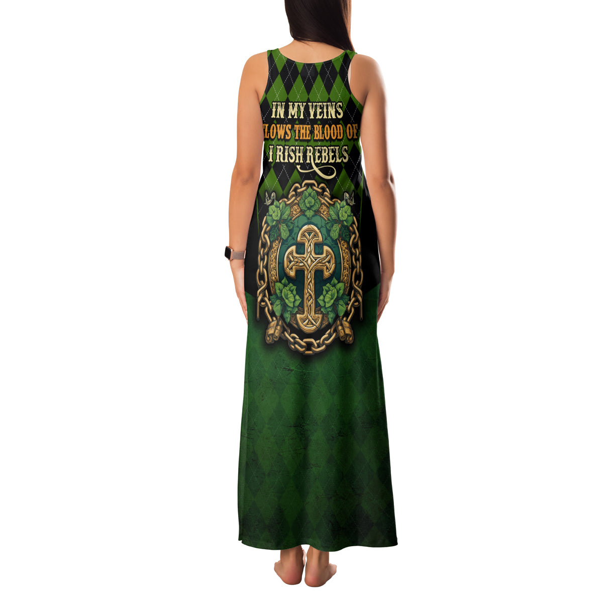 In My Veins Flows The Blood Of Irish Rebels Family Matching Tank Maxi Dress and Hawaiian Shirt - Wonder Print Shop