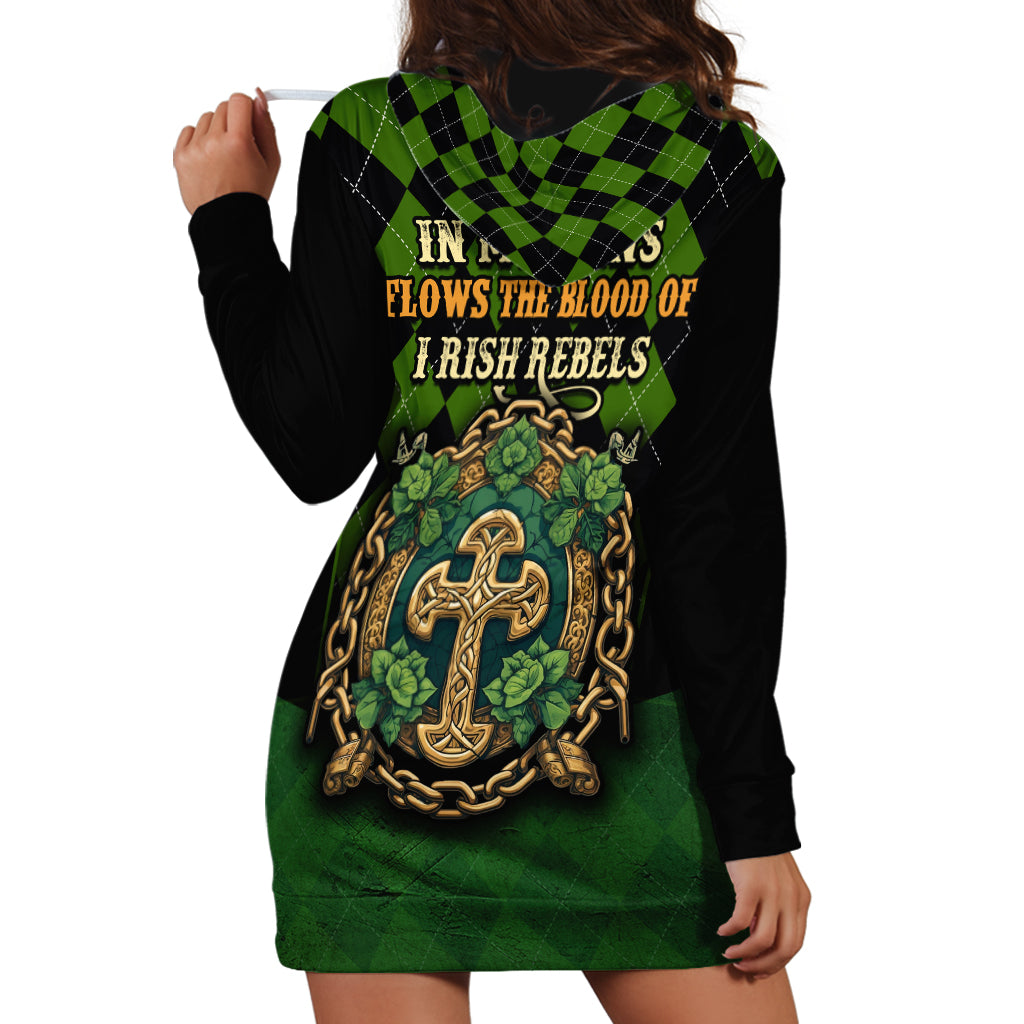 In My Veins Flows The Blood Of Irish Rebels Hoodie Dress - Wonder Print Shop