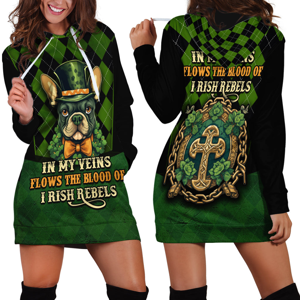 In My Veins Flows The Blood Of Irish Rebels Hoodie Dress - Wonder Print Shop