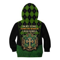 In My Veins Flows The Blood Of Irish Rebels Kid Hoodie - Wonder Print Shop