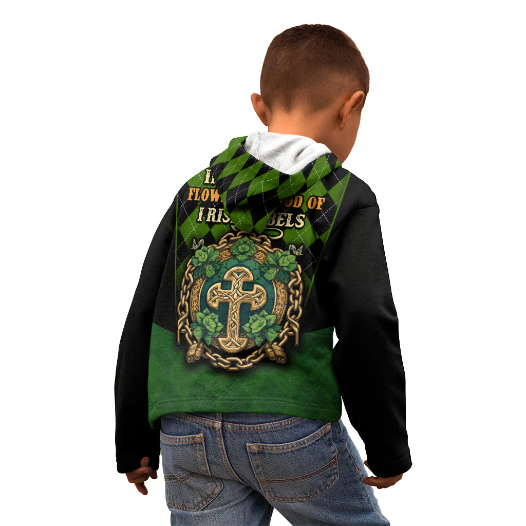 In My Veins Flows The Blood Of Irish Rebels Kid Hoodie - Wonder Print Shop