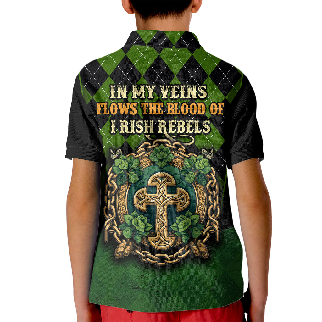 In My Veins Flows The Blood Of Irish Rebels Kid Polo Shirt - Wonder Print Shop
