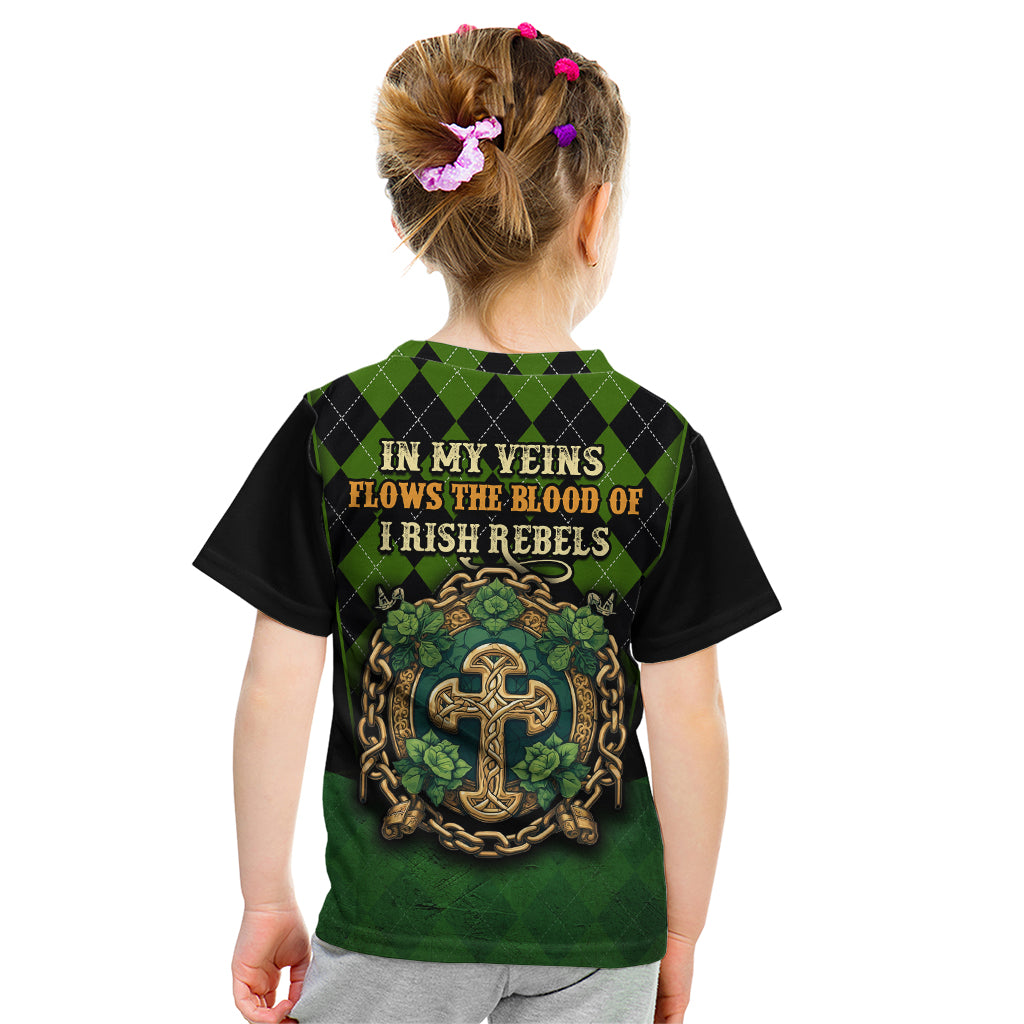 In My Veins Flows The Blood Of Irish Rebels Kid T Shirt - Wonder Print Shop