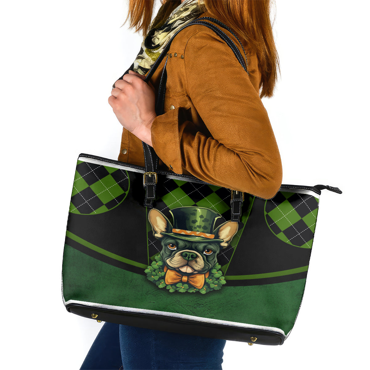 In My Veins Flows The Blood Of Irish Rebels Leather Tote Bag - Wonder Print Shop