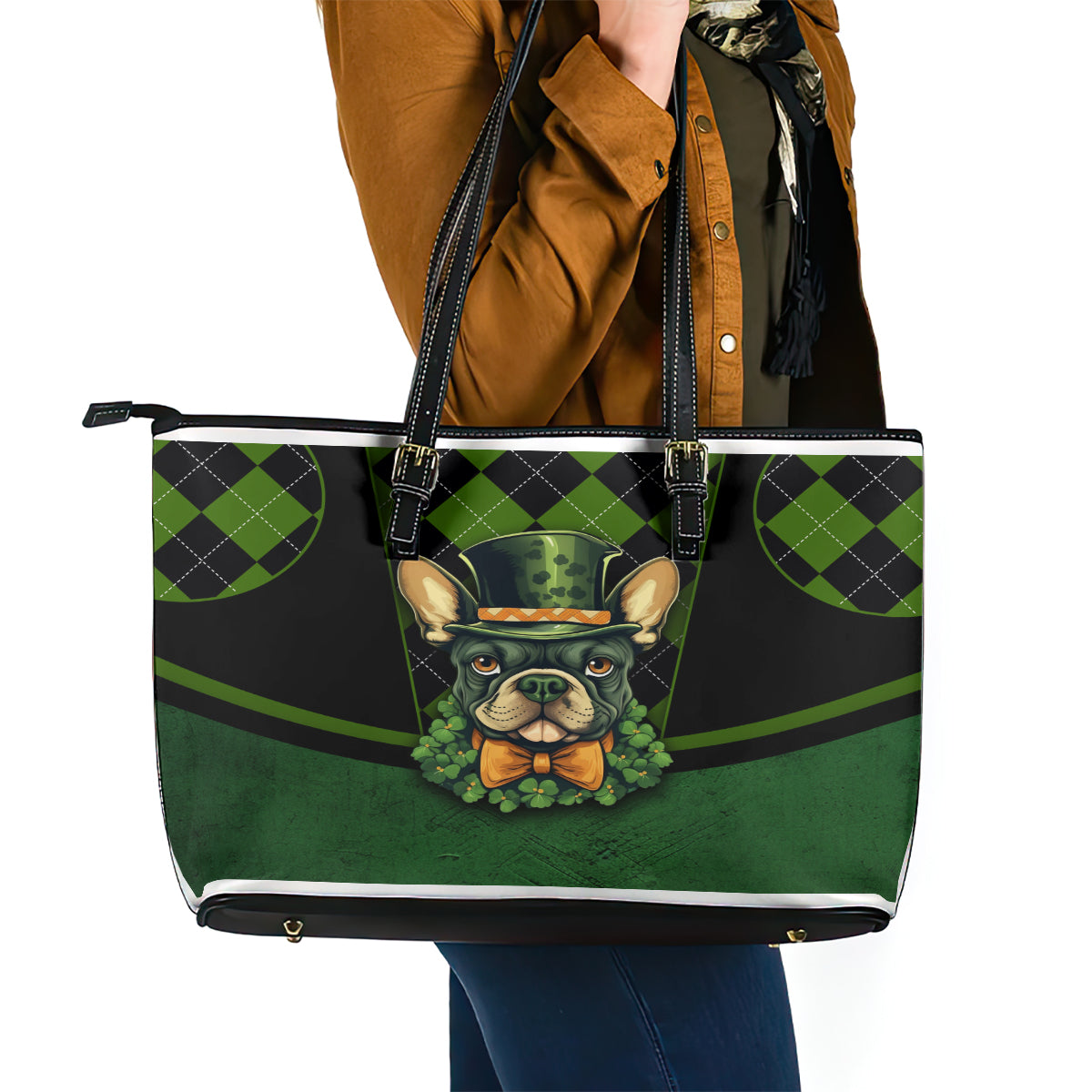 In My Veins Flows The Blood Of Irish Rebels Leather Tote Bag - Wonder Print Shop