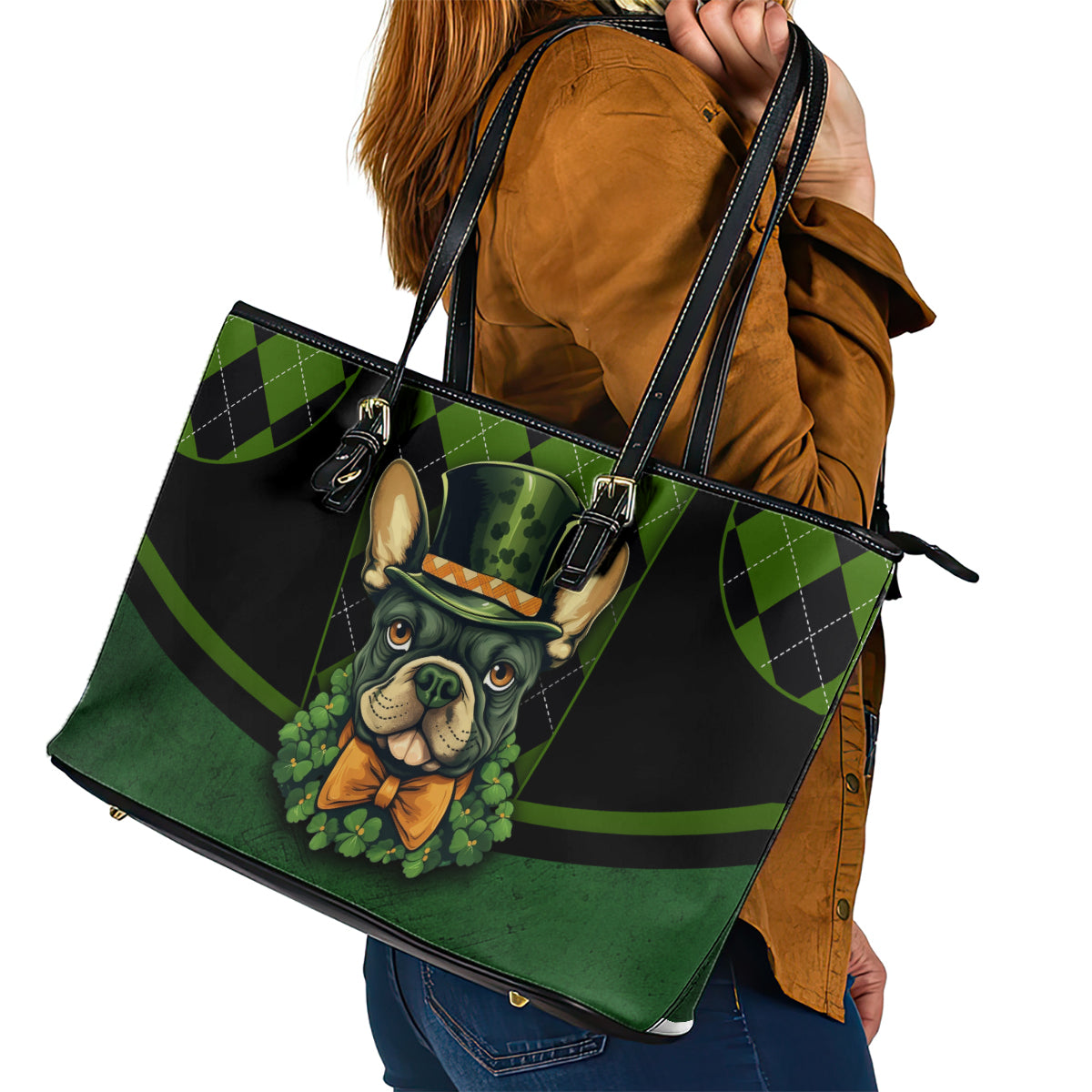 In My Veins Flows The Blood Of Irish Rebels Leather Tote Bag - Wonder Print Shop