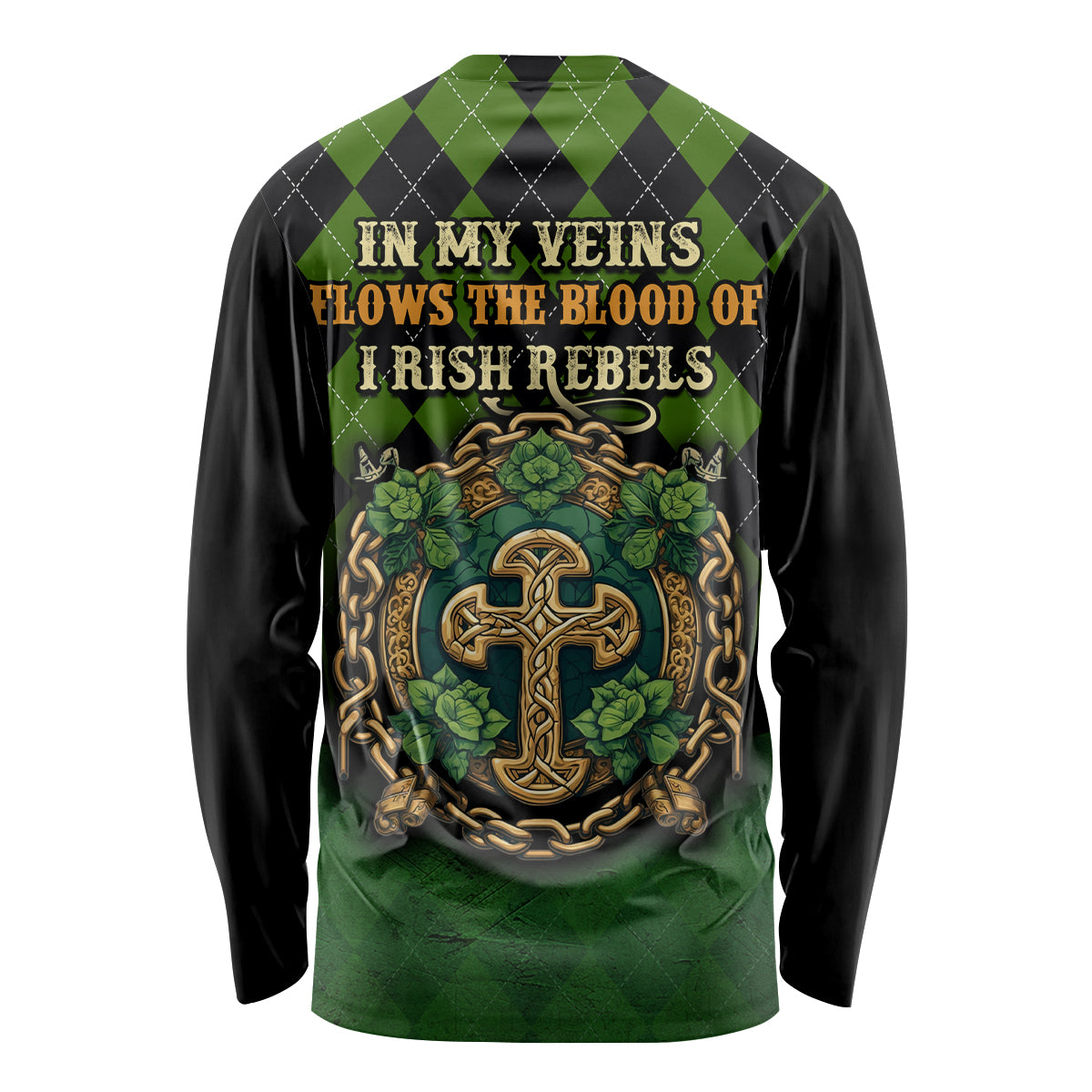 In My Veins Flows The Blood Of Irish Rebels Long Sleeve Shirt - Wonder Print Shop