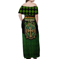 In My Veins Flows The Blood Of Irish Rebels Off Shoulder Maxi Dress - Wonder Print Shop