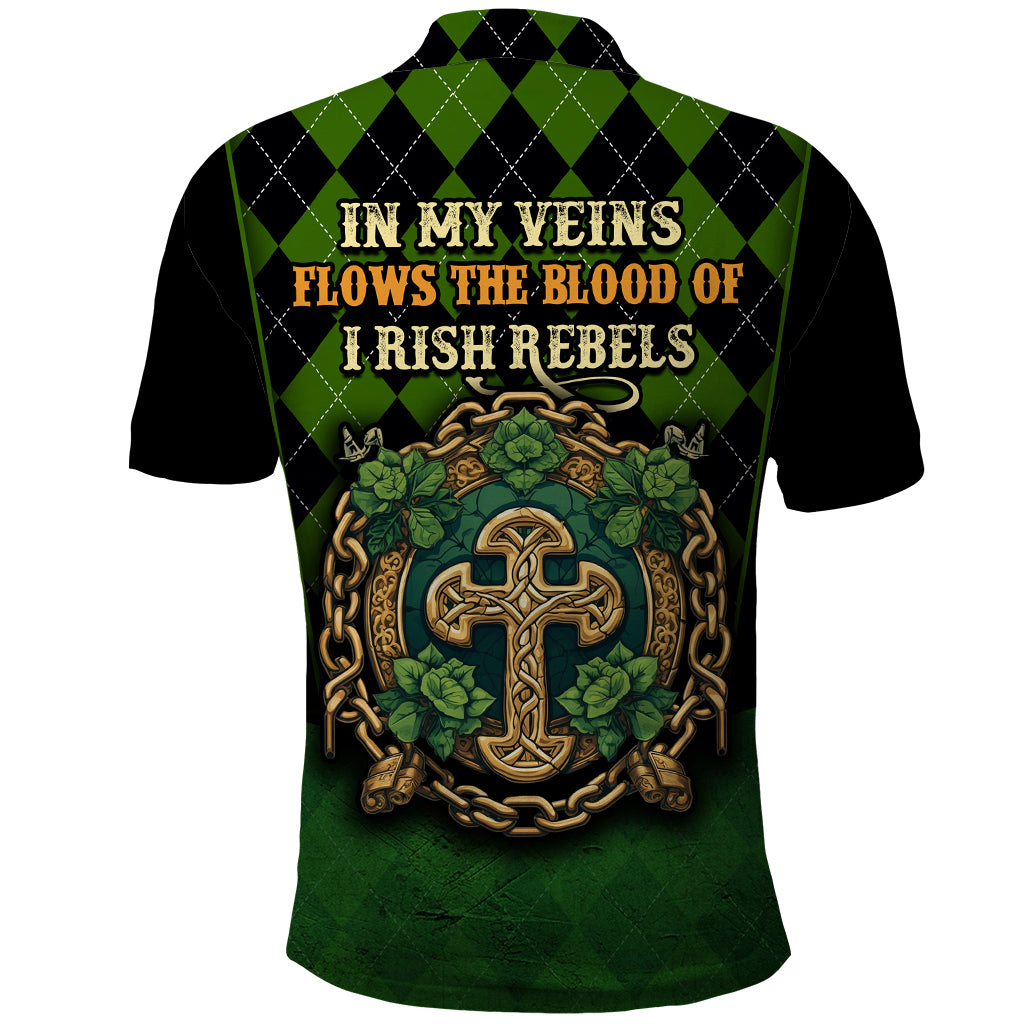 In My Veins Flows The Blood Of Irish Rebels Polo Shirt - Wonder Print Shop