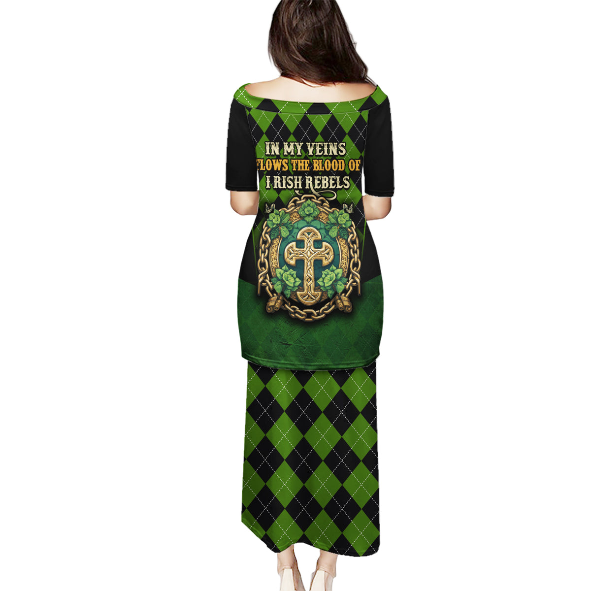 In My Veins Flows The Blood Of Irish Rebels Puletasi - Wonder Print Shop