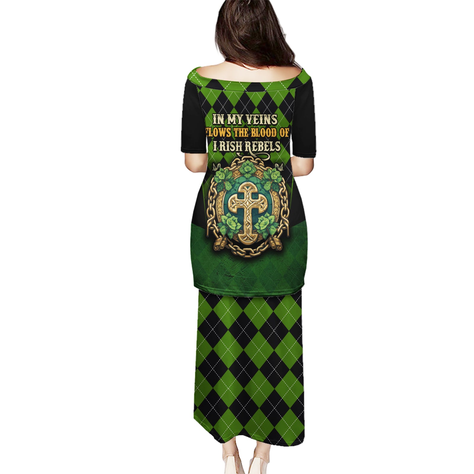 In My Veins Flows The Blood Of Irish Rebels Puletasi - Wonder Print Shop