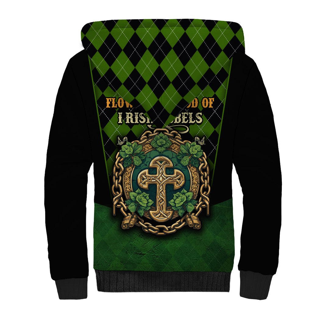 In My Veins Flows The Blood Of Irish Rebels Sherpa Hoodie - Wonder Print Shop