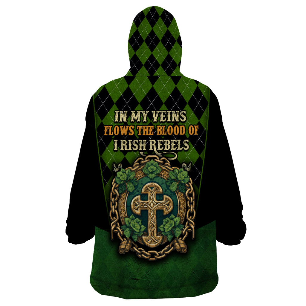 In My Veins Flows The Blood Of Irish Rebels Wearable Blanket Hoodie - Wonder Print Shop
