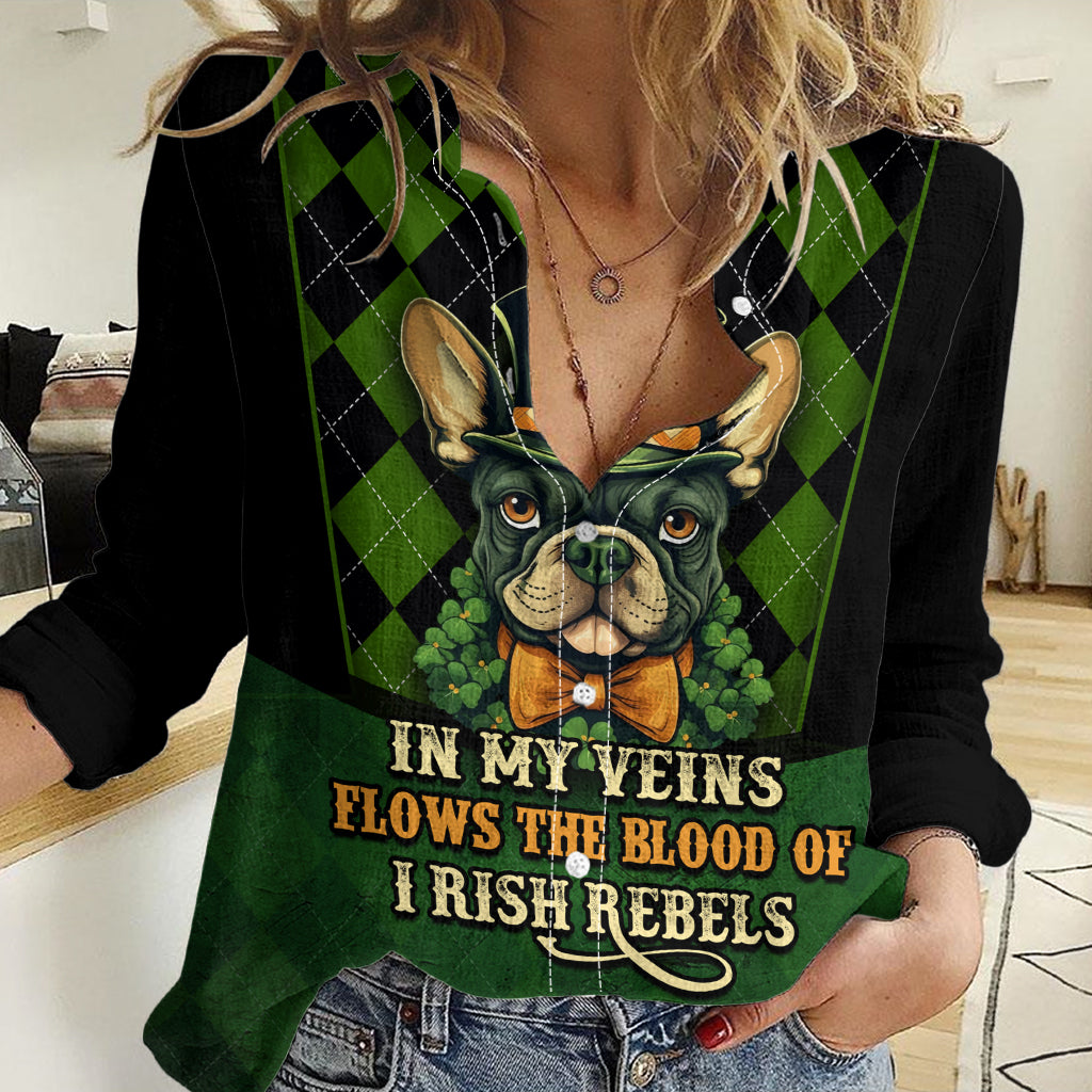 In My Veins Flows The Blood Of Irish Rebels Women Casual Shirt - Wonder Print Shop