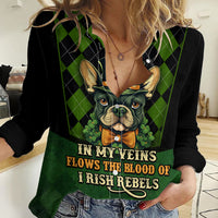 In My Veins Flows The Blood Of Irish Rebels Women Casual Shirt - Wonder Print Shop