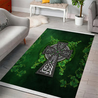 Irish Cross Mix With Shamrock Floral Area Rug - Wonder Print Shop