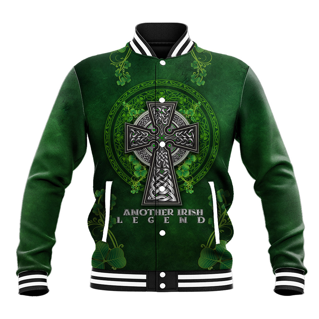 Irish Cross Mix With Shamrock Floral Baseball Jacket - Wonder Print Shop