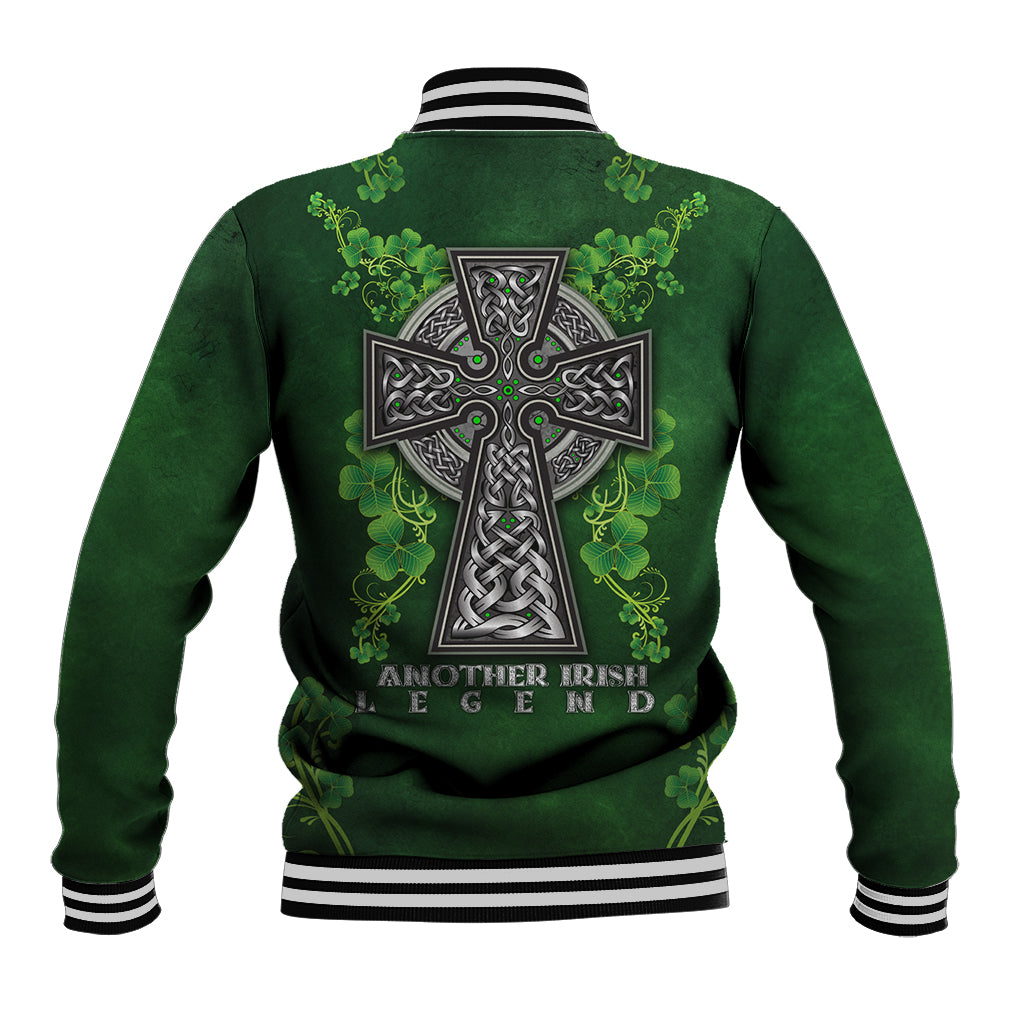 Irish Cross Mix With Shamrock Floral Baseball Jacket - Wonder Print Shop
