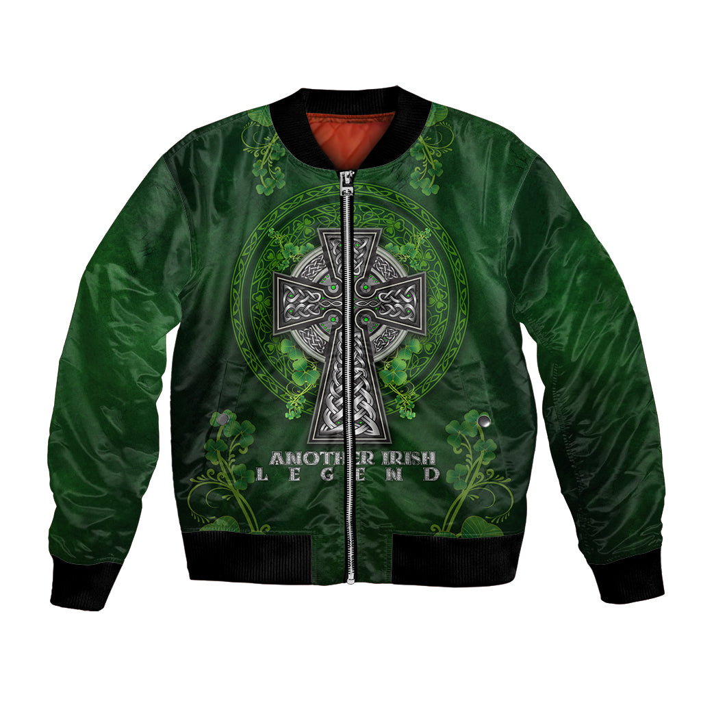 Irish Cross Mix With Shamrock Floral Bomber Jacket - Wonder Print Shop