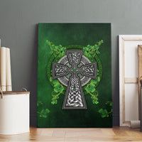 Irish Cross Mix With Shamrock Floral Canvas Wall Art - Wonder Print Shop