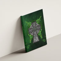 Irish Cross Mix With Shamrock Floral Canvas Wall Art - Wonder Print Shop