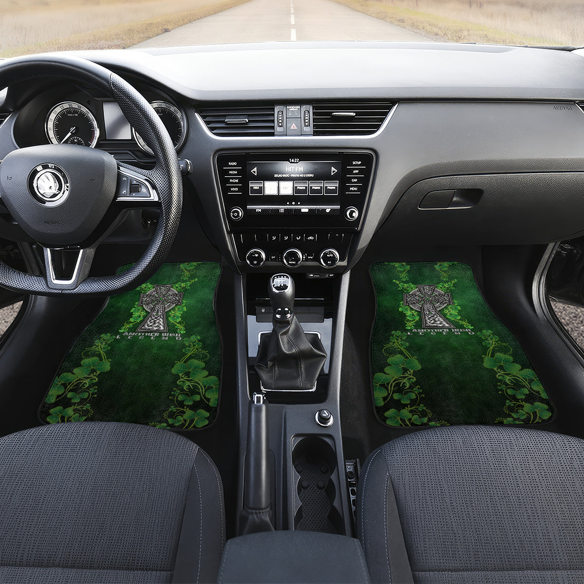 Irish Cross Mix With Shamrock Floral Car Mats - Wonder Print Shop