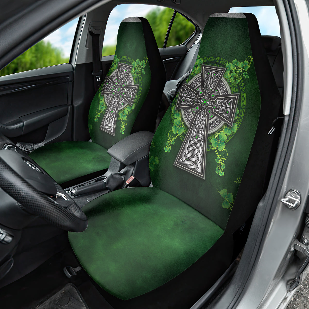 Irish Cross Mix With Shamrock Floral Car Seat Cover - Wonder Print Shop