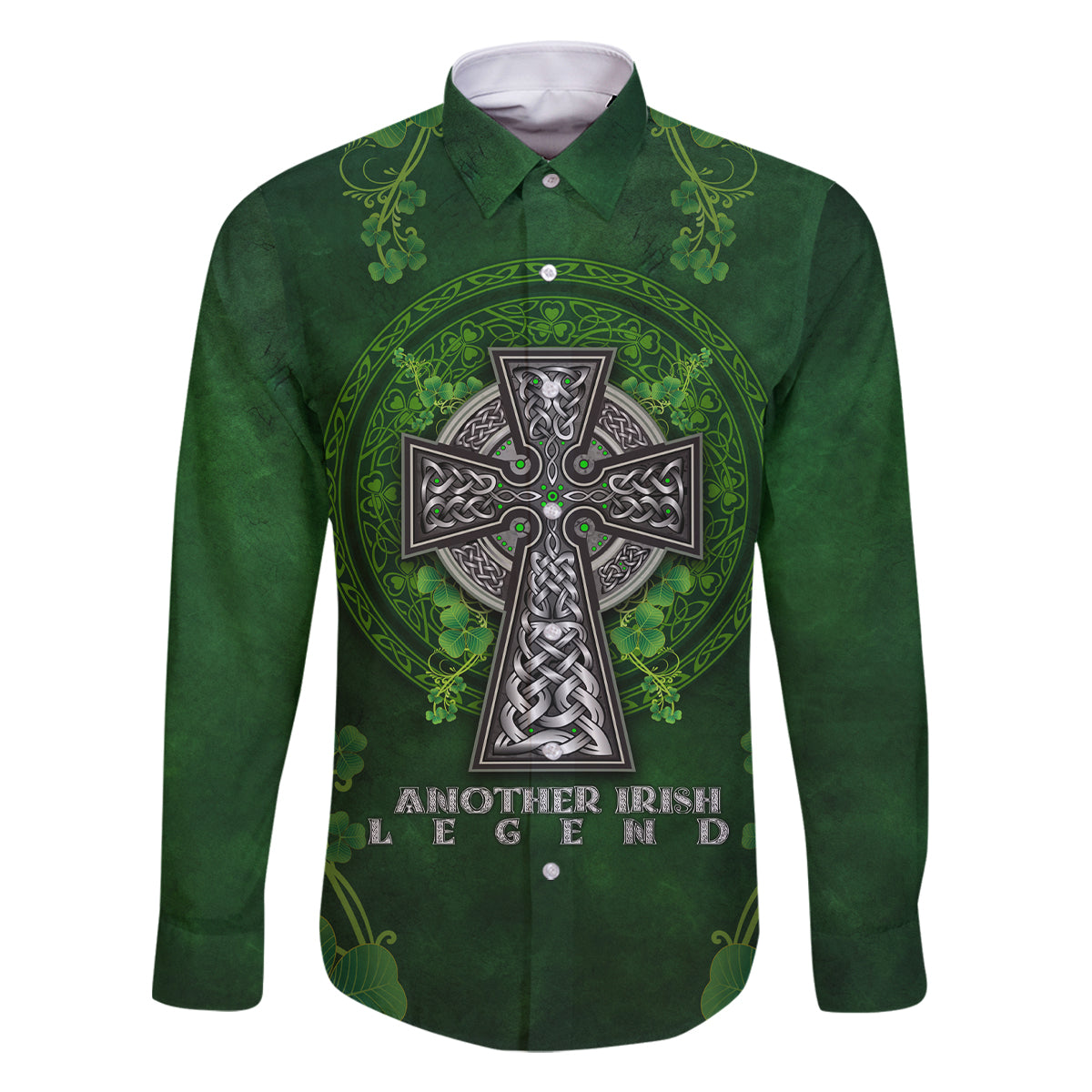 Irish Cross Mix With Shamrock Floral Family Matching Long Sleeve Bodycon Dress and Hawaiian Shirt - Wonder Print Shop