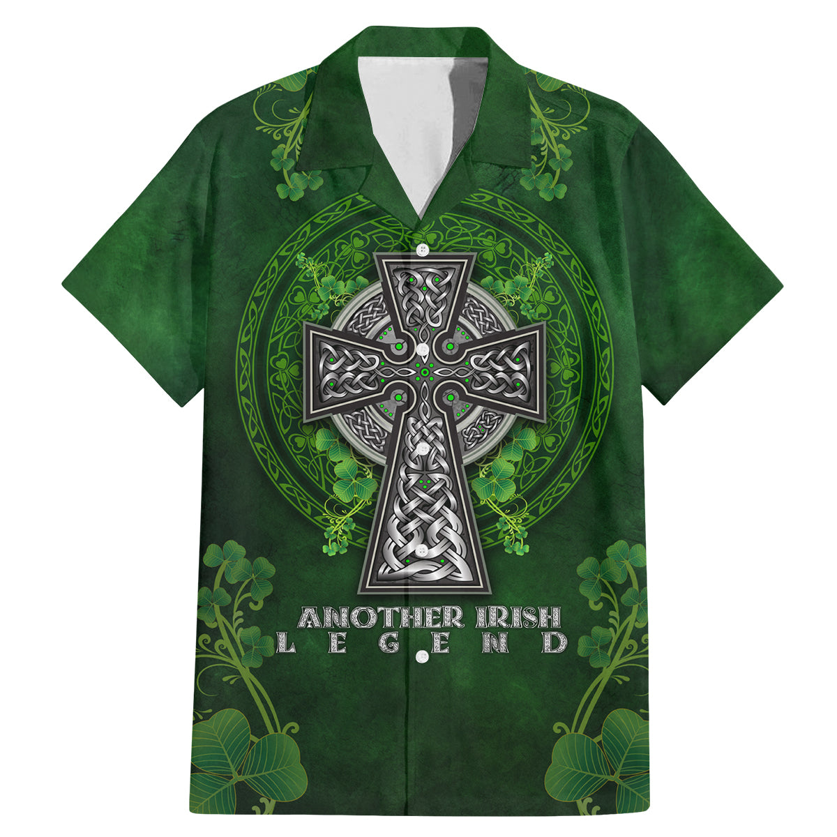 Irish Cross Mix With Shamrock Floral Family Matching Mermaid Dress and Hawaiian Shirt - Wonder Print Shop