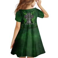Irish Cross Mix With Shamrock Floral Family Matching Off Shoulder Long Sleeve Dress and Hawaiian Shirt - Wonder Print Shop