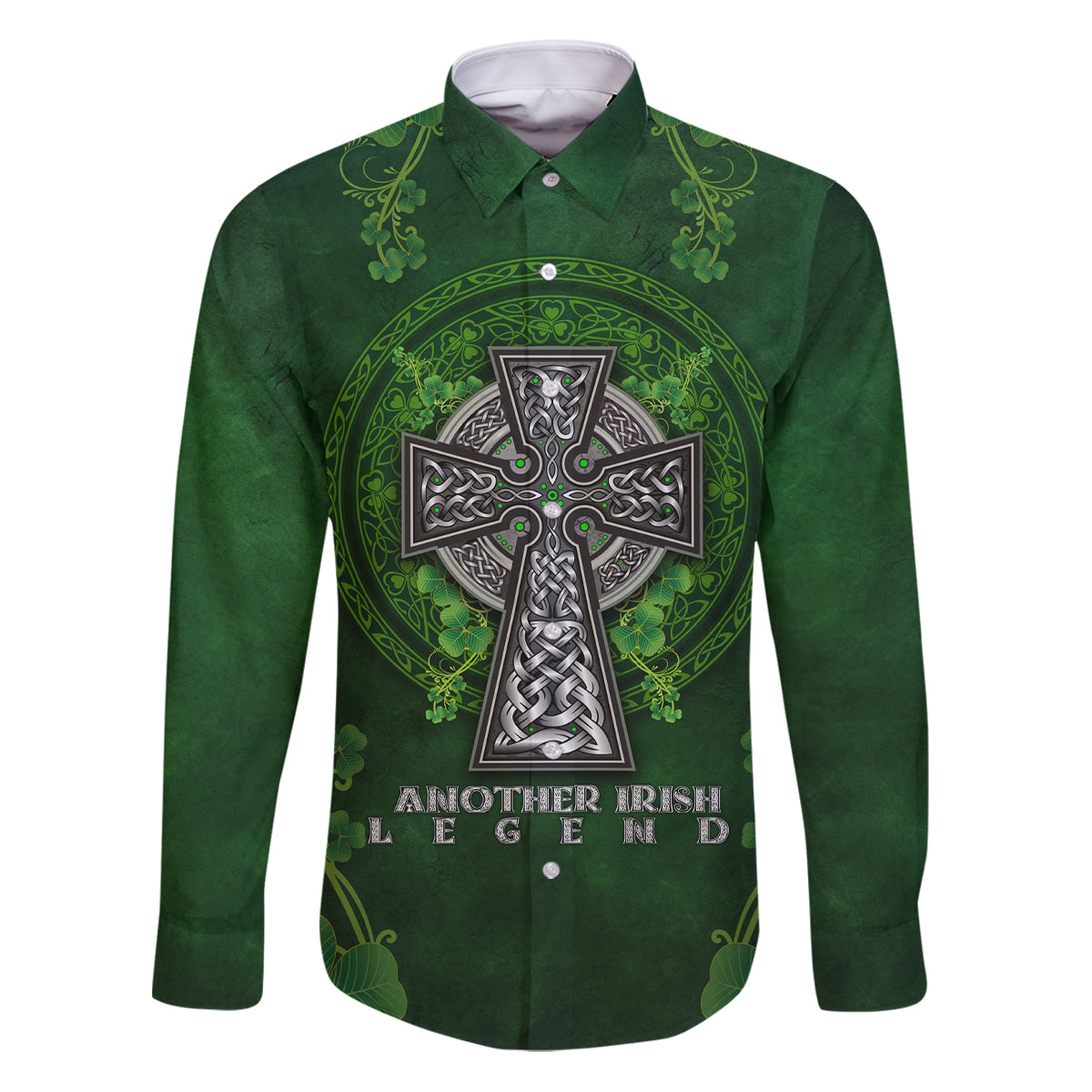 Irish Cross Mix With Shamrock Floral Family Matching Puletasi and Hawaiian Shirt - Wonder Print Shop