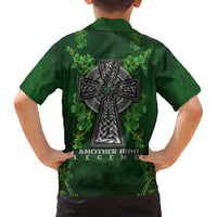 Irish Cross Mix With Shamrock Floral Family Matching Short Sleeve Bodycon Dress and Hawaiian Shirt - Wonder Print Shop