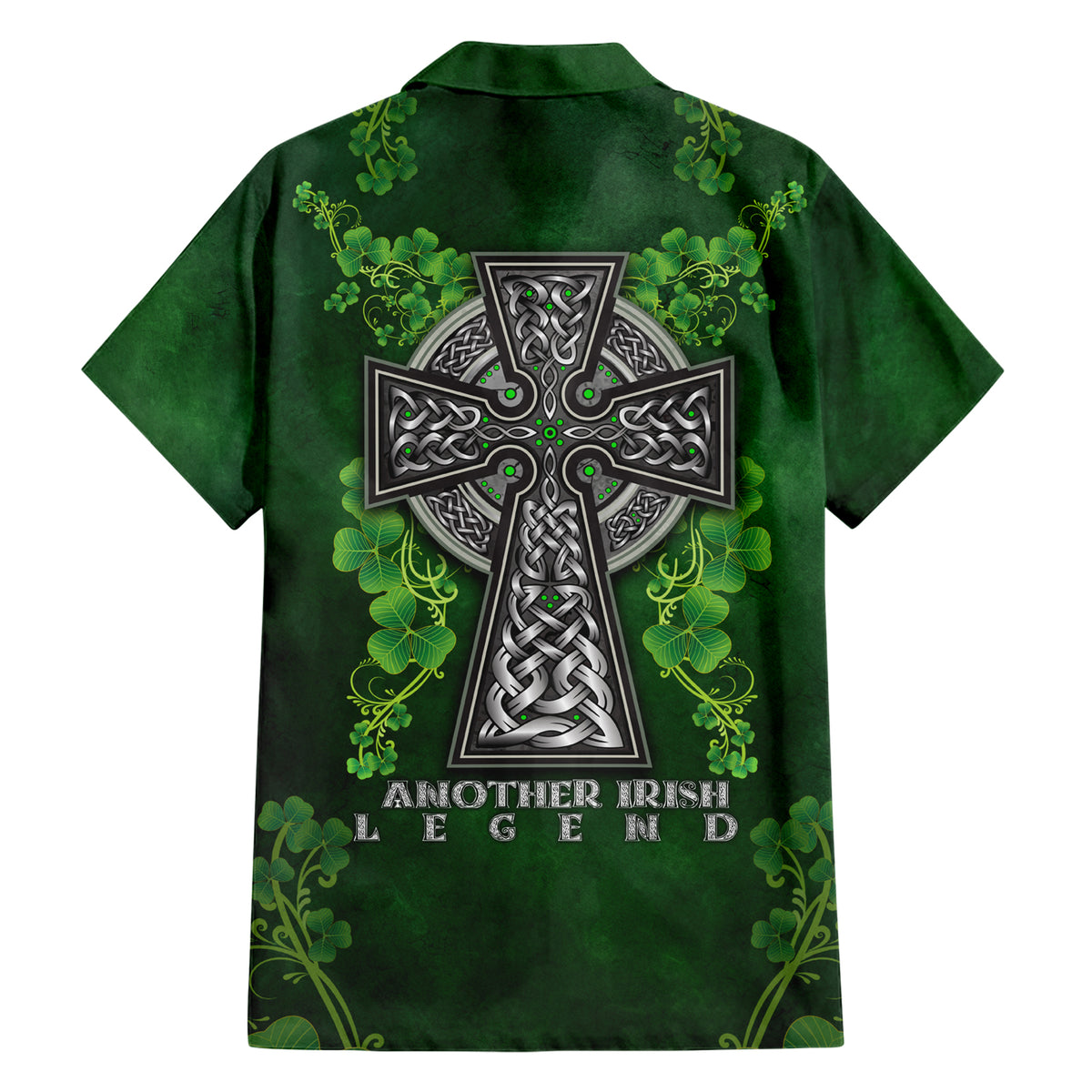 Irish Cross Mix With Shamrock Floral Family Matching Short Sleeve Bodycon Dress and Hawaiian Shirt - Wonder Print Shop