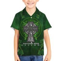 Irish Cross Mix With Shamrock Floral Family Matching Short Sleeve Bodycon Dress and Hawaiian Shirt - Wonder Print Shop