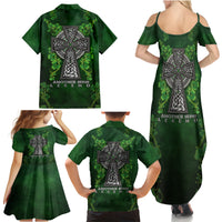 Irish Cross Mix With Shamrock Floral Family Matching Summer Maxi Dress and Hawaiian Shirt - Wonder Print Shop
